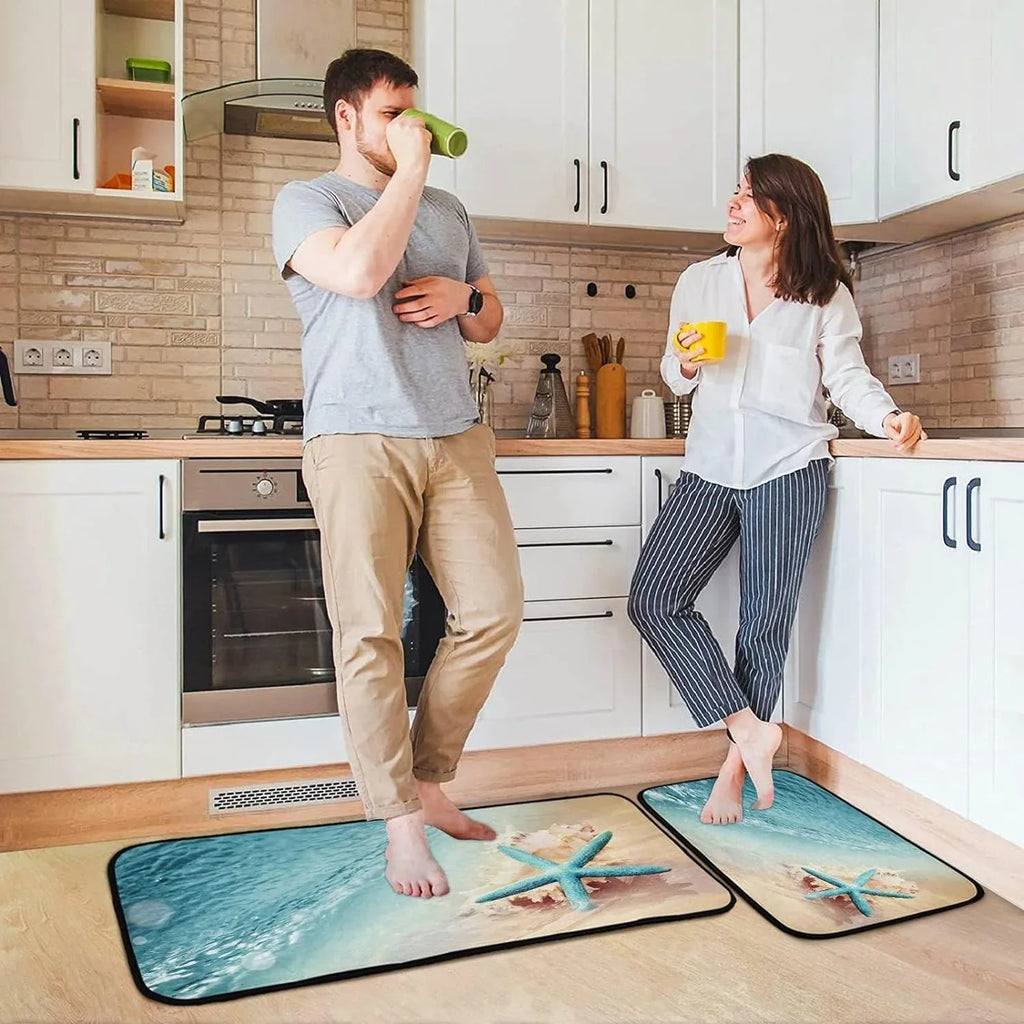 Carpet Summer Kitchen Living Wave Runner Mats 19.7"x27.6" Conch Entryway, Rugs, Sea Beach Room Area + Washable Bedroom Starfish Bestwell and Perfect Floor for 19.7"x47.2" Rug