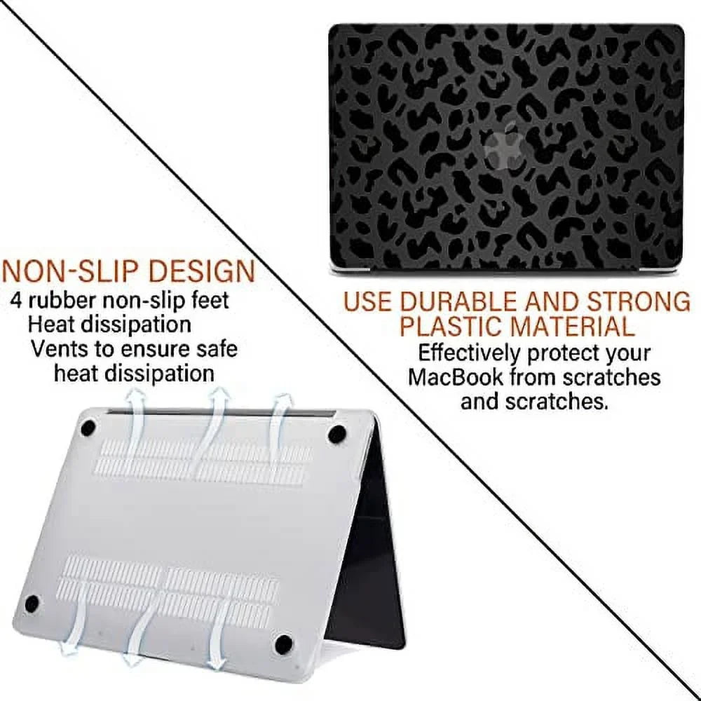 MacBook /A2159/A2251/A2289/A1989/A1706)with Compatible ID Hard Protectors,Laptop 13 pro and 2 inch Case,2020 (A2338 M1 2016 Leopard 2019 Pack Keyboard GABraden Print） Touch with 2018 2017 Shell（Black