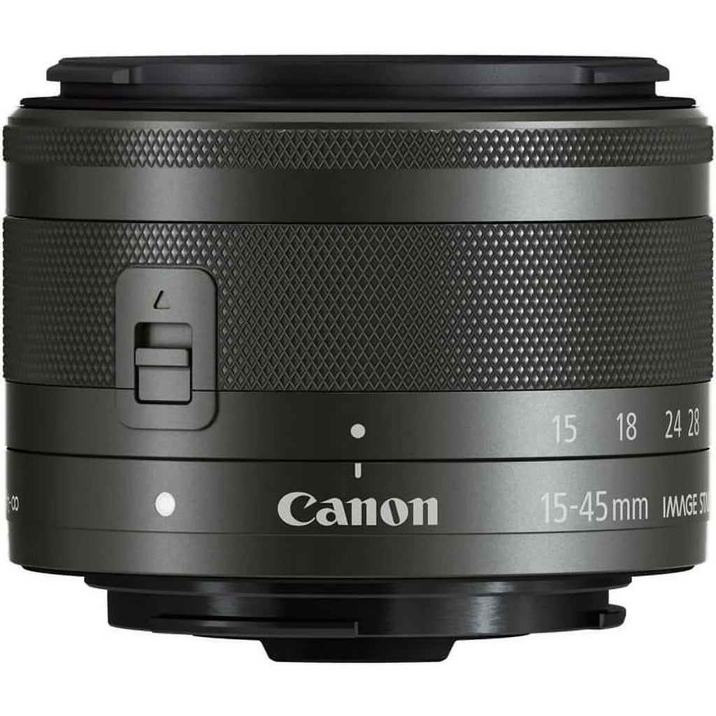 Bundle - 15-45mm Canon EF-M f/3.5-6.3 Lens BuzzPhoto IS (Graphite) STM Basic