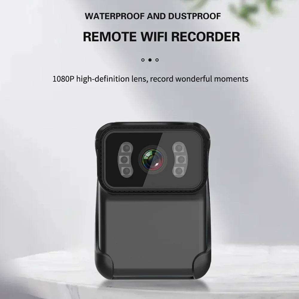 Built-in Microphone, Battery, Vision, Video Camera, Angle Night Waterproof, Clip 1080P Camera, Andoer WiFi Wide Recording, Video Action Loop Backside Lens,
