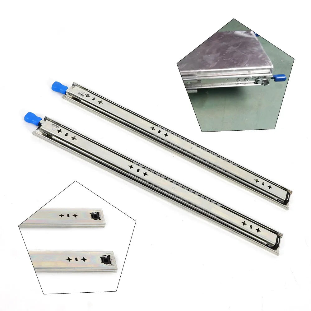 Duty Extension Lock 24"Inch Runner Draw Trailer Drawer Full Fridge Slides Heavy