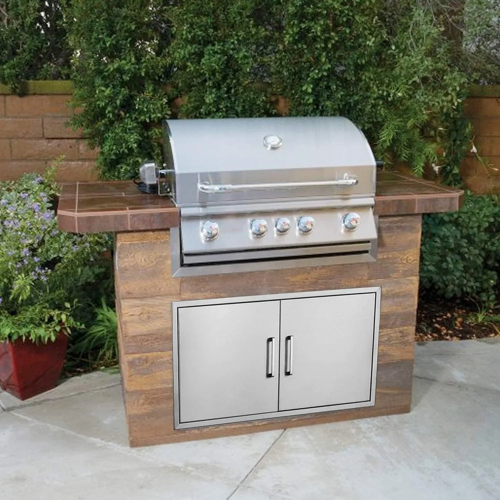 Access Stainless x Outdoor BBQ Kitchen - Double Door,Flush and for Outdoor Steel 36"W Kitchen Island… BBQ Doors- 21"H Mount