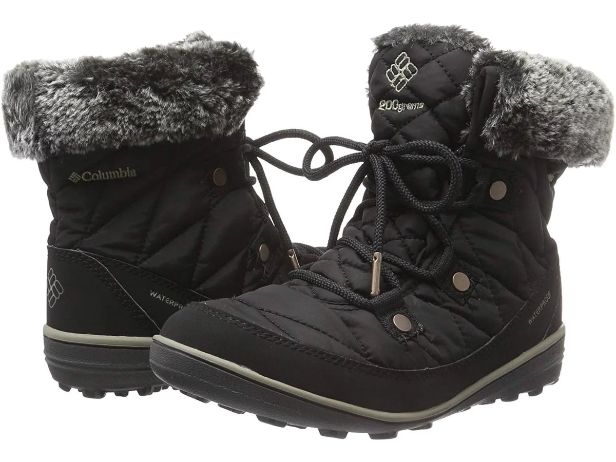 10, Omni-Heat Columbia Snow Boot, Heavenly Women's Shorty Black/Kettle