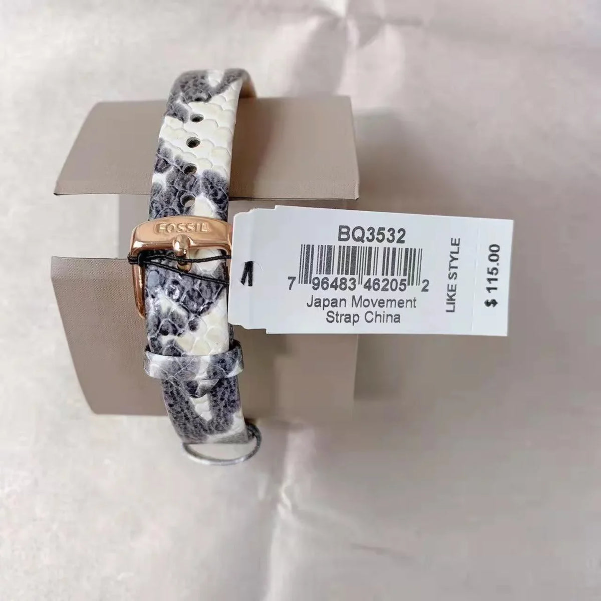 Tillie Leather Three-Hand Grey Fossil BQ3532 Watch