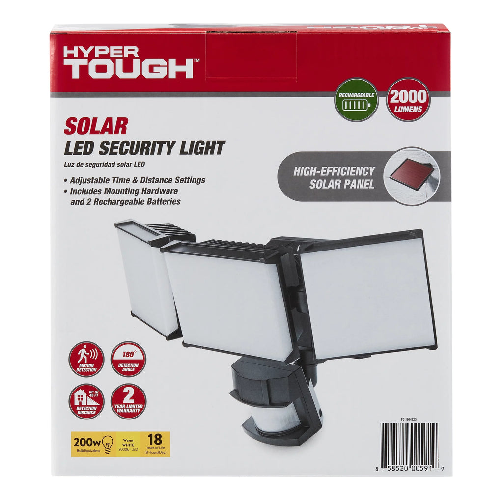 Light, Lumen Hyper Motion Black, Outdoor, Head 2000 Flood Security Sensing Tough Three Solar LED