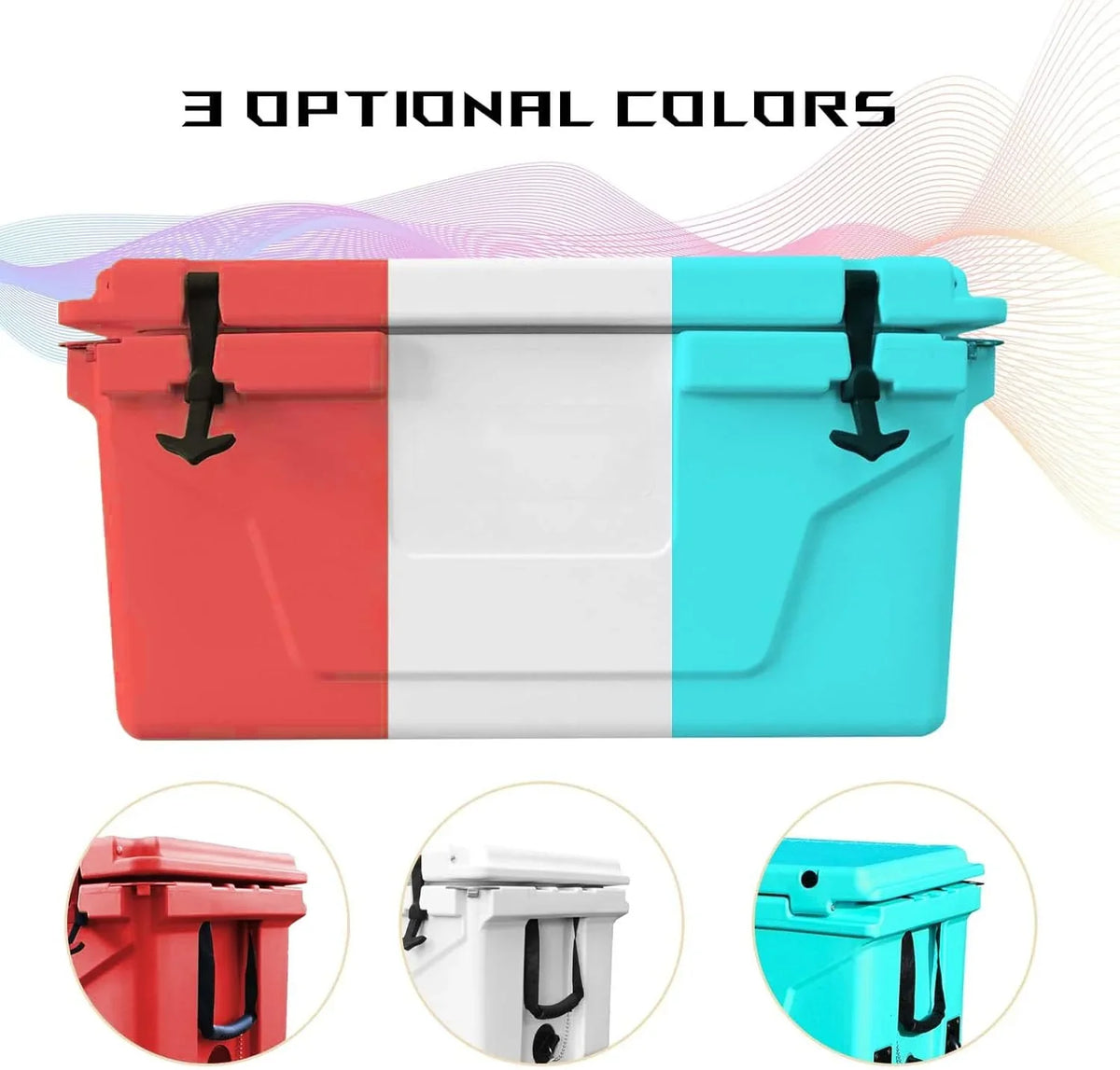 Ice Cooler Insulated 65QT, Large Box Chest Portable Extra Capacity
