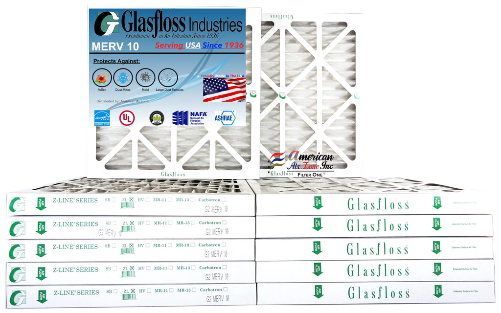 AC 12) - 2" - Pleated MERV or 10 Filter The - Air Glasfloss of Air USA. (Pack - Air - Furnace Filter In Filter - Home Made Office 12x12x2 or HVAC