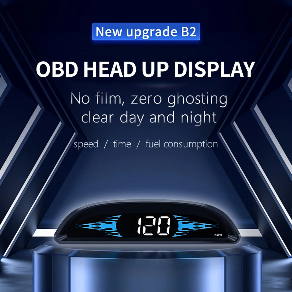 Car B2 Display, Head-Up Nebublu Speedometer for Multi-Functions Safety Detector Improved Driving Diagnostic