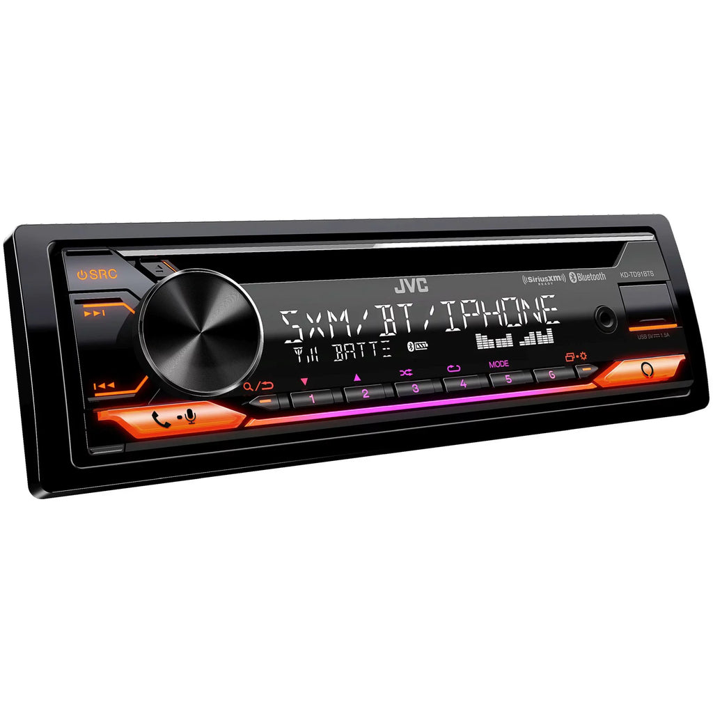 Bluetooth, CD JVC Receiver Amazon Front Alexa, JVC Of SirusXM Ready USB, Pairs + Speakers AUX, KD-TD91BTS w/ - Two 6x9"