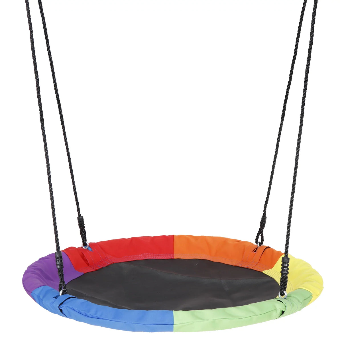 700lb Web ZenSports Kids - UV Protection, Set Swing 360 Waterproof, Rainbow Multi-Color Saucer Steel Outdoor Tree 40" Ropes Adjustable 70’’ Rotate°, Frame,
