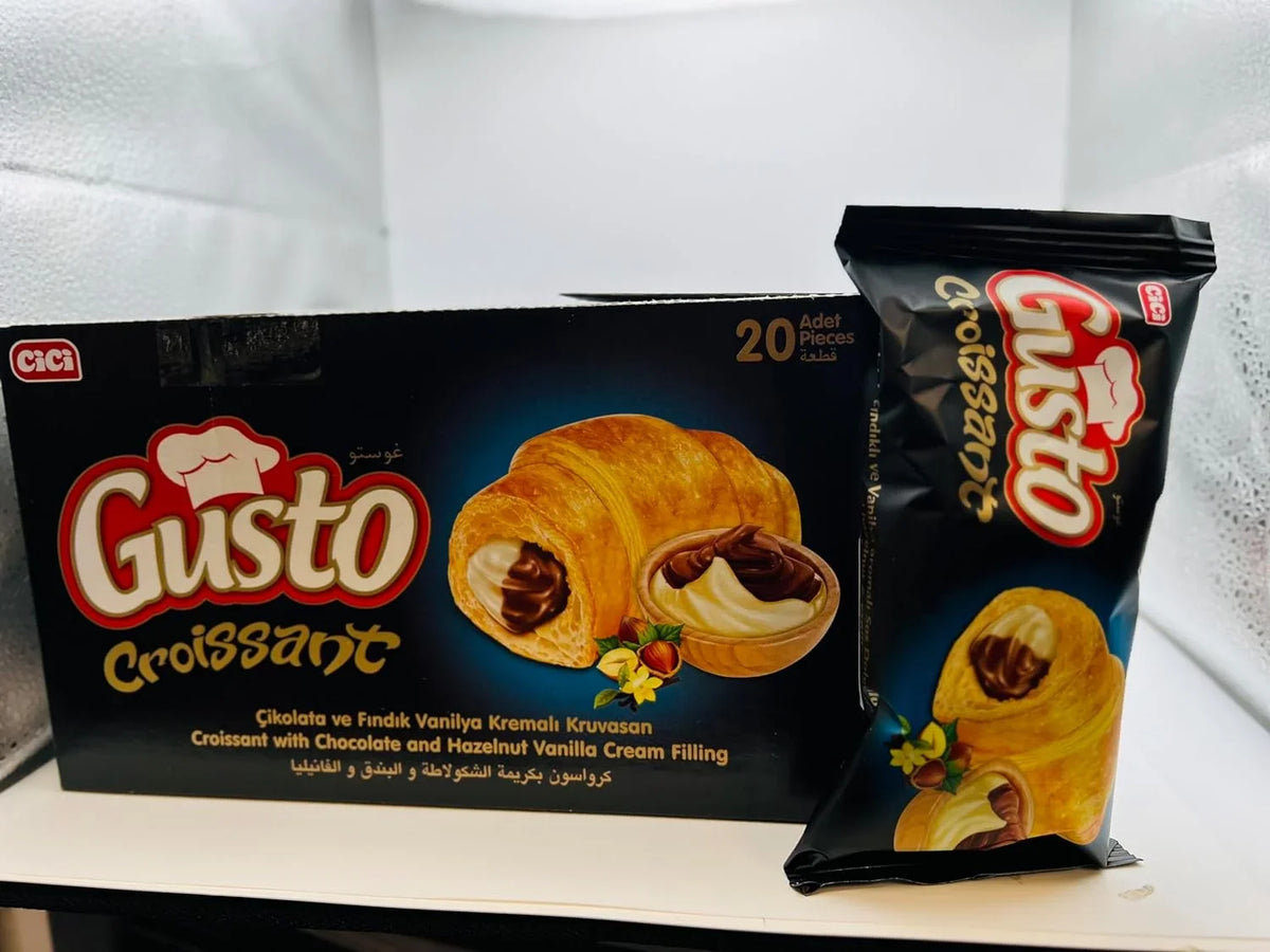 Soft On Gusto Croissant Breakfast And Croissant (Pack Go Cream With Of Snack Individually Chocolate The Vanilla Pastry, 20) Hazelnut Wrapped Filling,