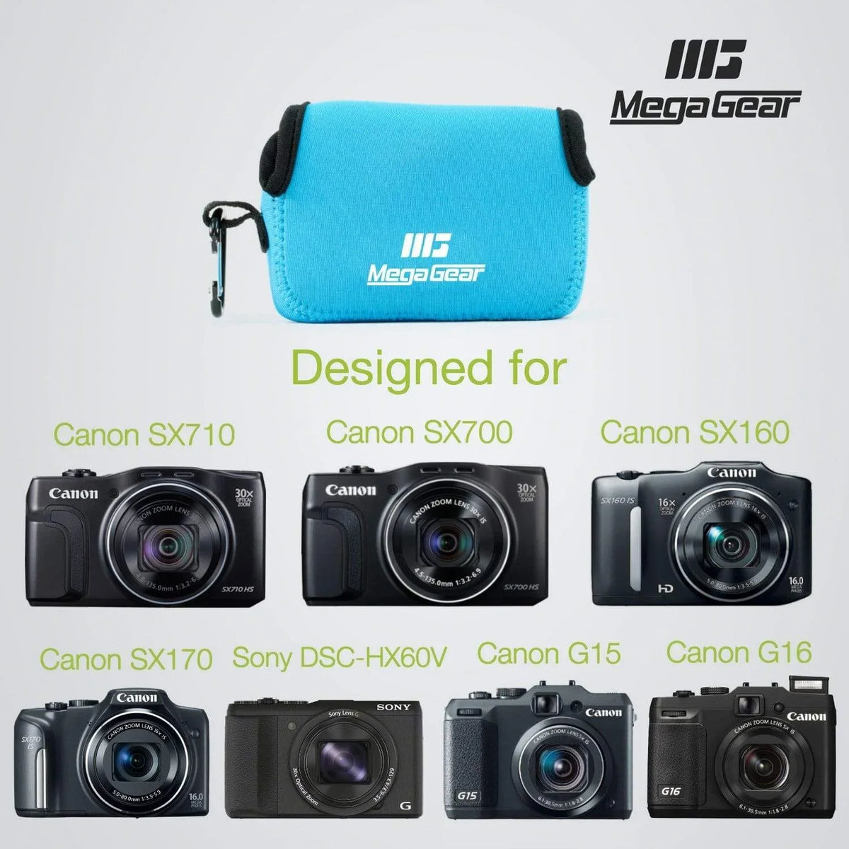 Canon Neoprene IS, SX160 DSC-HX50V, IS SX720 HS, MegaGear G16, HS, Sony G15, DSC-HX60V, PowerShot Case HS, SX710 Camera Canon SX700 SX170