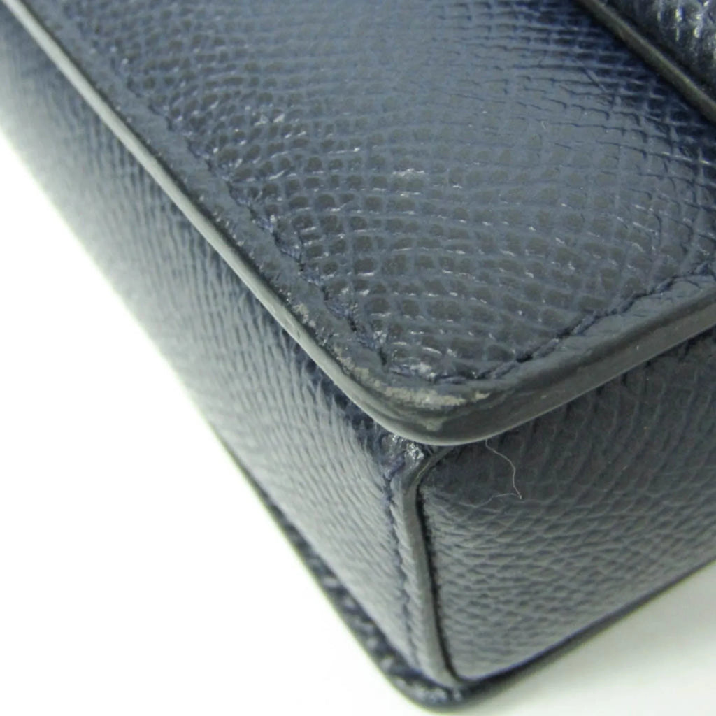 Bag Ferragamo 0011 Navy (Good) AU-21 Vara Shoulder Salvatore Leather Pre-Owned Women's