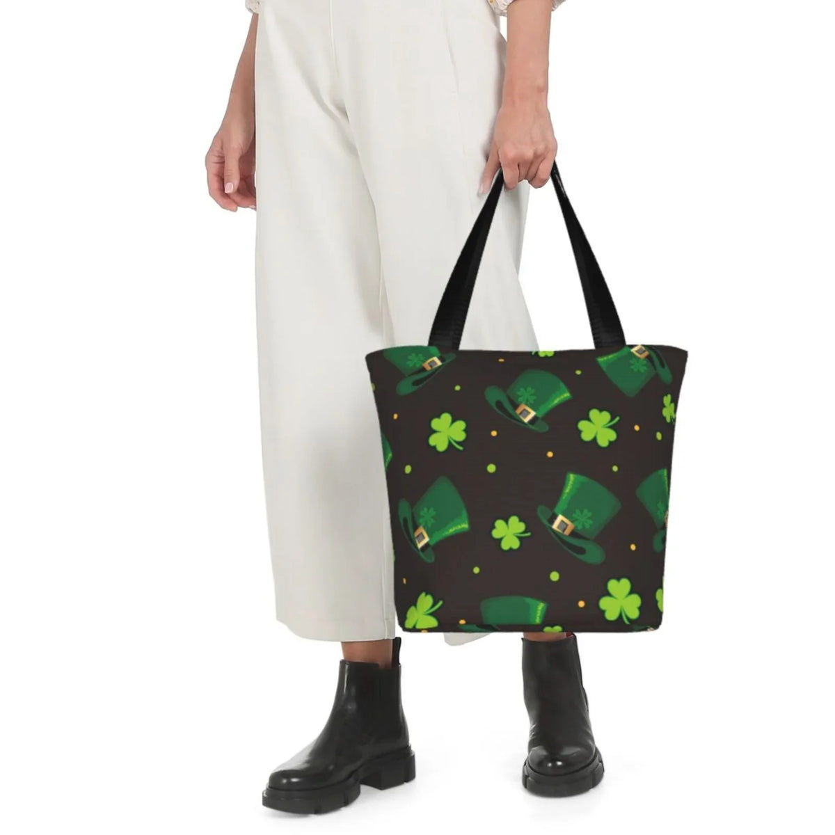 Handbag Canvas for Zip, Groceries, Shoulder Day8 Bag Shopping with Bag, Suitable Stylish Fitness St. Office, Patrick's Buying Tote Easygdp