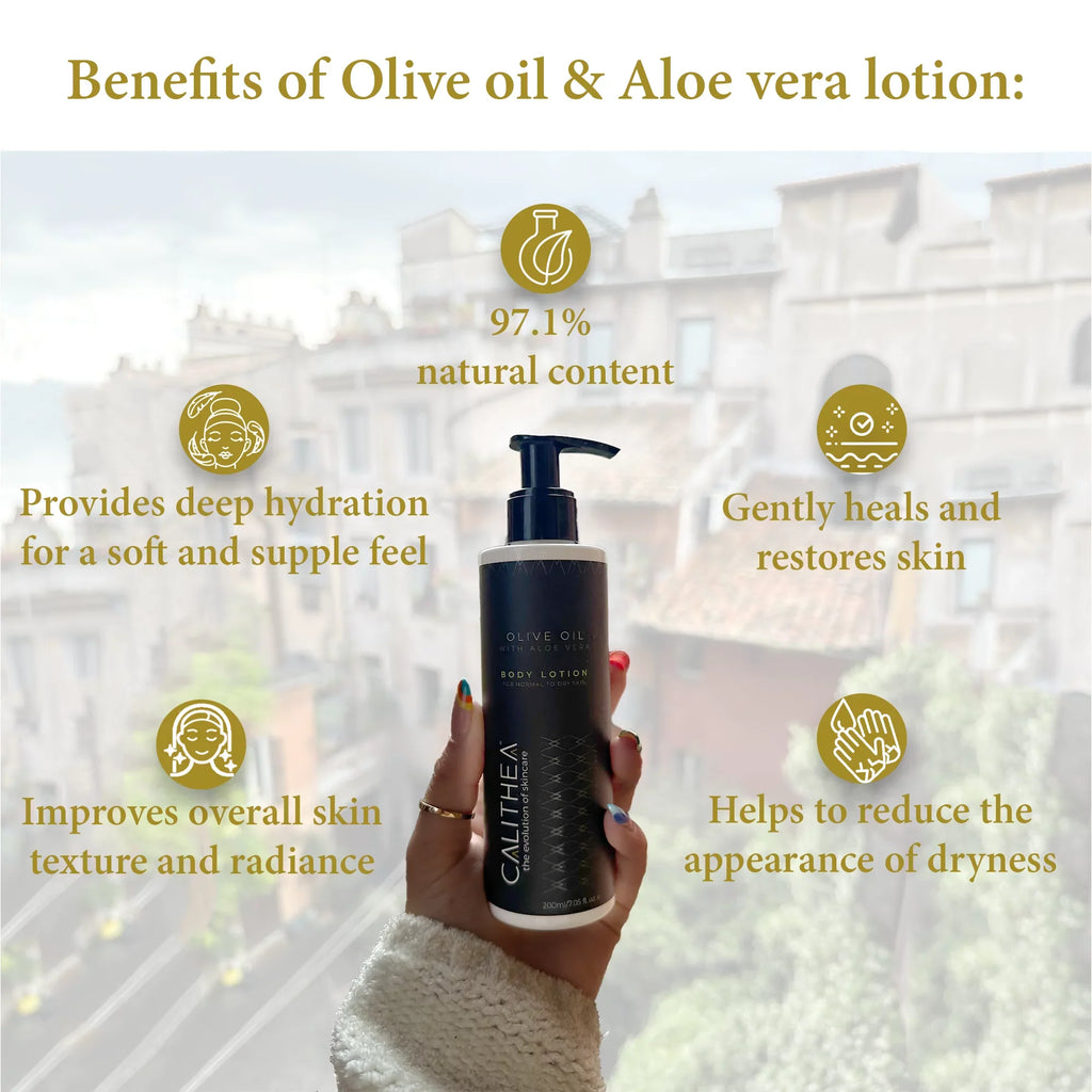 Body Aloe Calithea Lotion Lotion Organic Vera Olive Natural Oil & Lotion Duo: Donkey Milk
