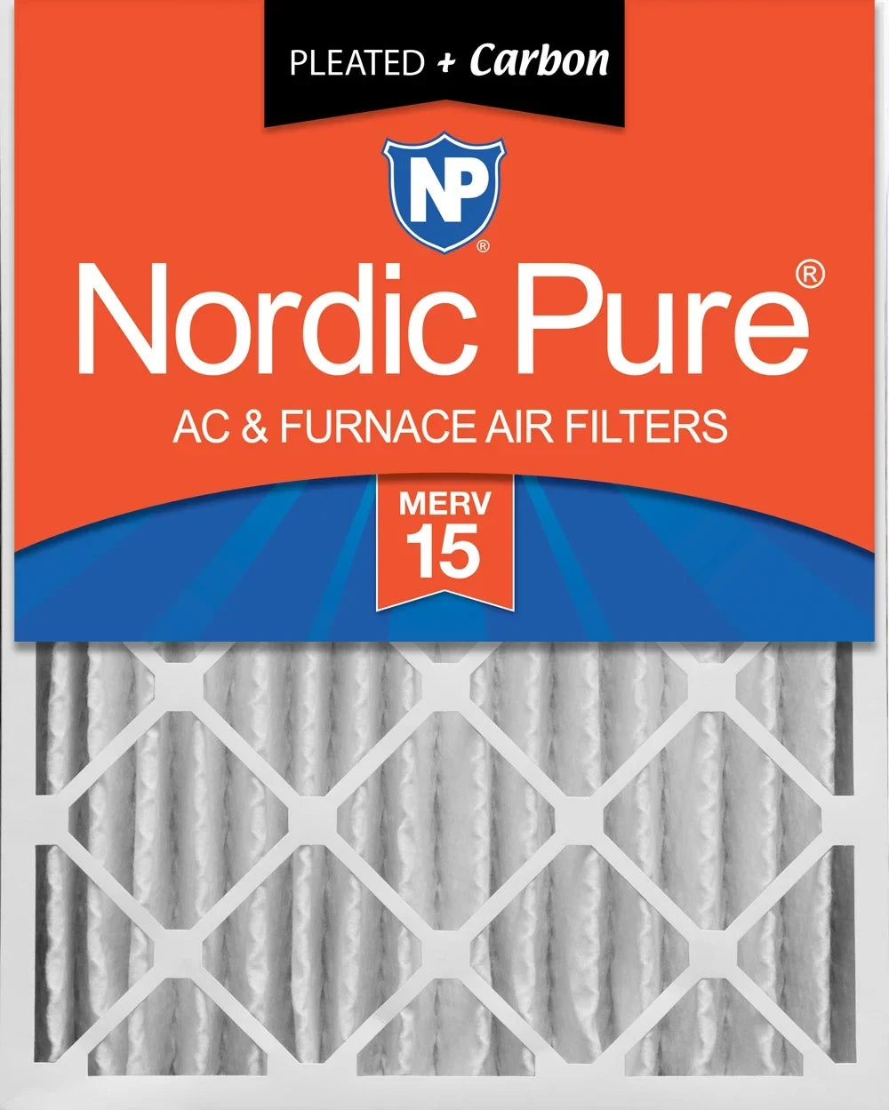 Nordic 20x24x4 Pure 15 Carbon Plus (3 Filters MERV Pack Pleated 5/8) 1 Air