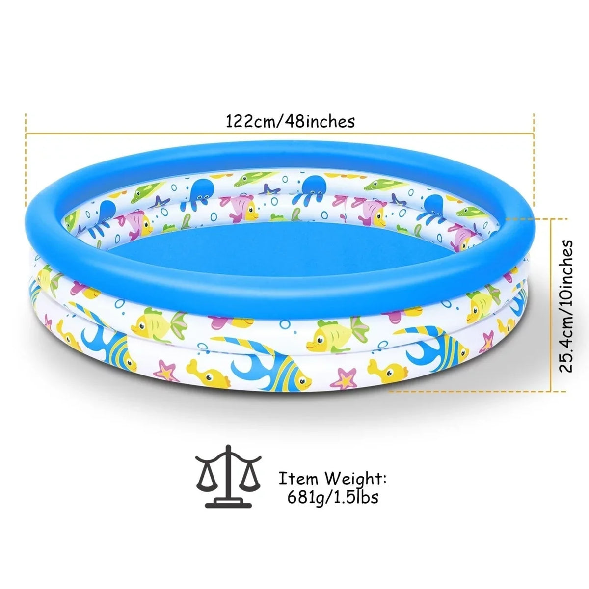 Pool Family Ball Inflatable For Swim Pool Kids 2 Pool Center 48x10In Foldable Swimming Blow Up