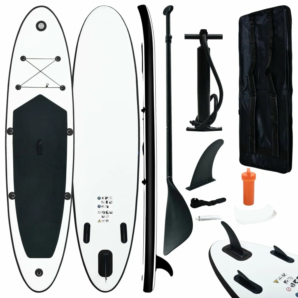 and ametoys Inflatable Board Paddle Set White Black