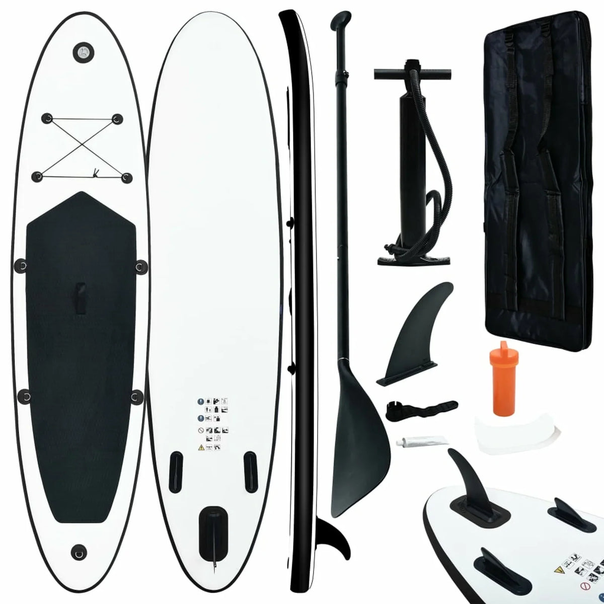 and ametoys Inflatable Board Paddle Set White Black