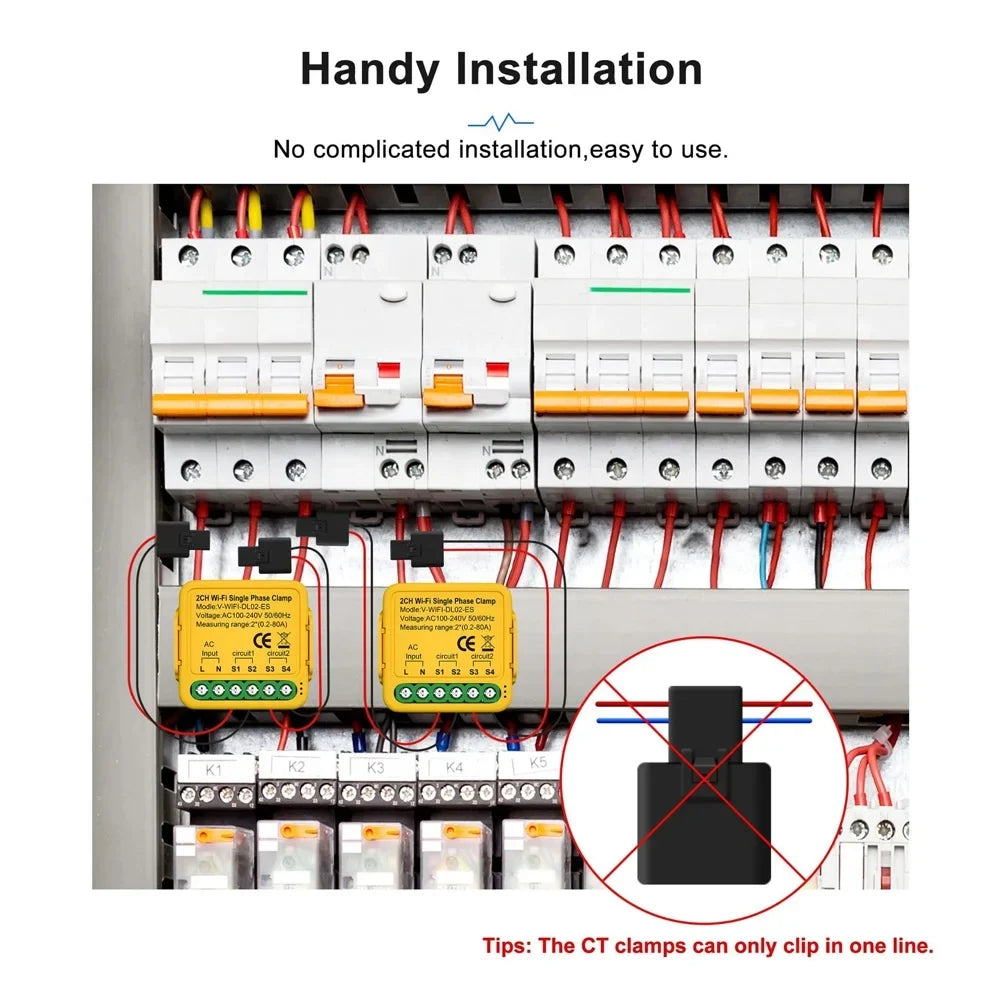 Smart Smart Solar Irfora Consumption 80a Consumption Consumption Wifi Clamp voltage Automatic Consumption Solar Current 100-240v Statistics Smart Meter Clamp regulator,