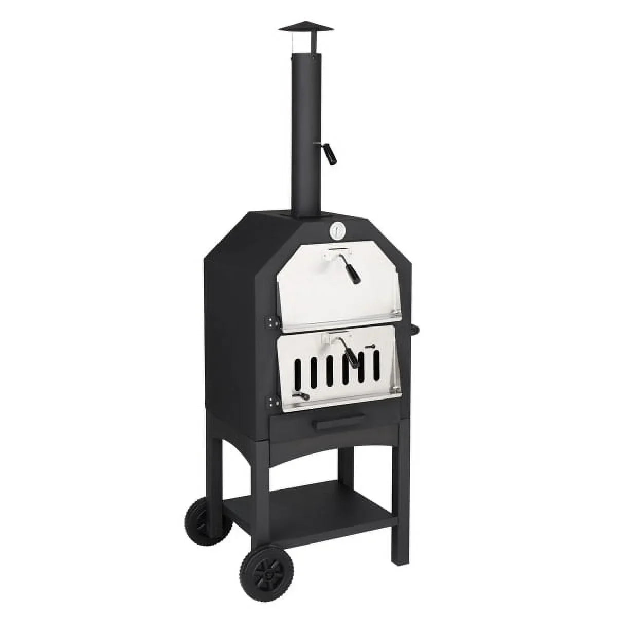 Pizza Outdoor Stone, Pizza Pizza Camping Fithood with Rack, Oven Grill for and Backyard Peel, Wood Fired