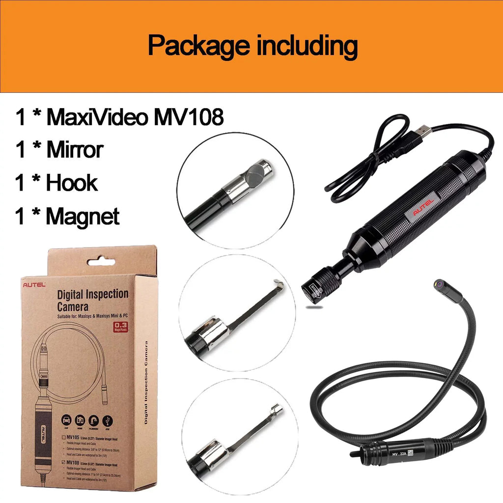 PRO-TS MS906BT MS906TS Digital MS919 Ultra MS908P Imager with MS Scope MaxiVideo Waterproof Camera MS906S Autel MS with Work Video MV108 MS909 MX808 Elite-MV108 PRO MS906 Inspection PC MS906 Head
