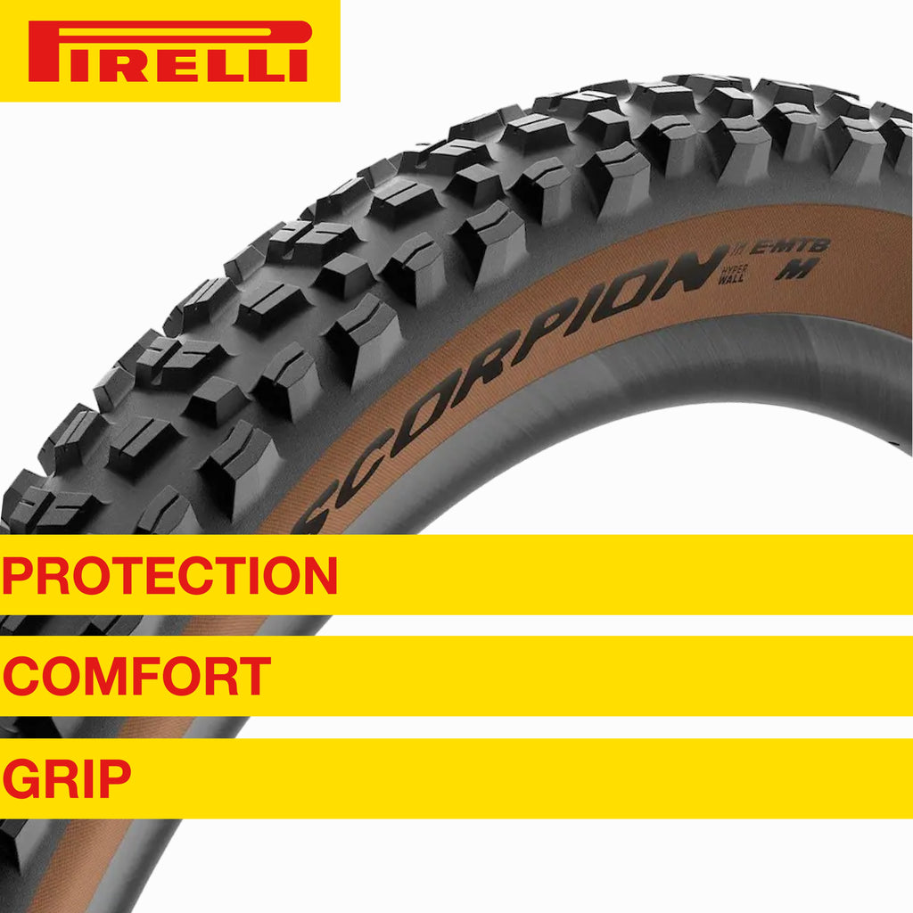 TLR Pirelli Tire, Tire Enduro x MTB, M Use, E-MTB E-Bike + Trail 2.6 Terrain, E-Mountain Mixed Bicycle Clincher Bike Tubeless Scorpion Mountain 27.5 SmarTUBE Ready 23/32-622 Versatile and for