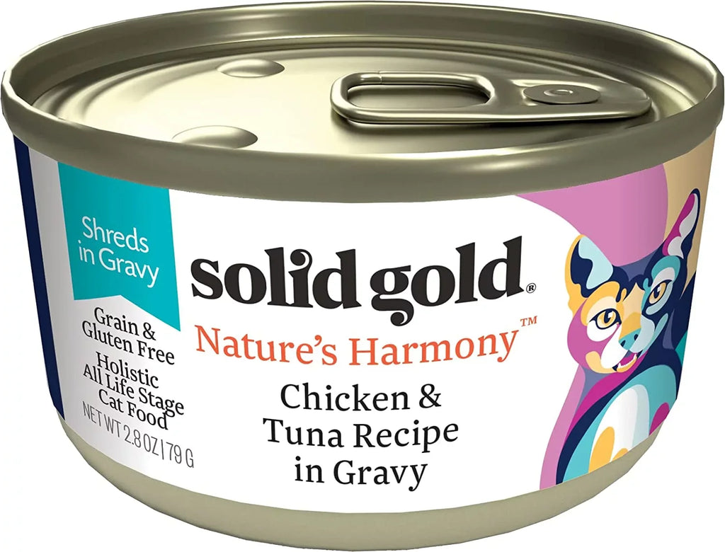 Nature's Wet Support Gluten Health Tuna & Shreds Grain Free Sensitive Gold Wet in for & Cat - - & - Canned Digestive Food Pack with Gravy Chicken Harmony Cat Food 24 Solid Real Food Stomach Made Cat