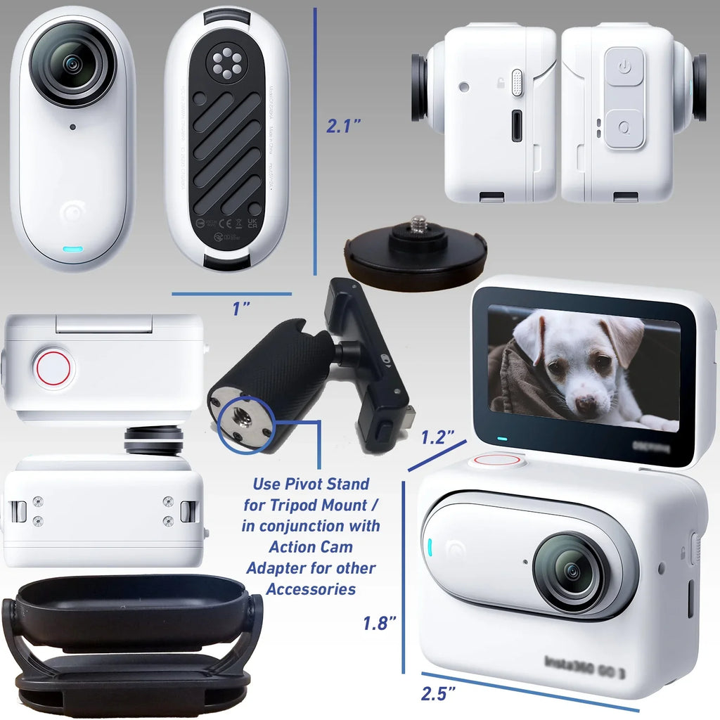 Advanced Ultimaxx Includes: Bundle) Mini 3 Action GO Bundle Camera Action (25pc Cam More Insta360 Metal Mounts, Adapter Dolly & - for 1/4” Screw (128GB)
