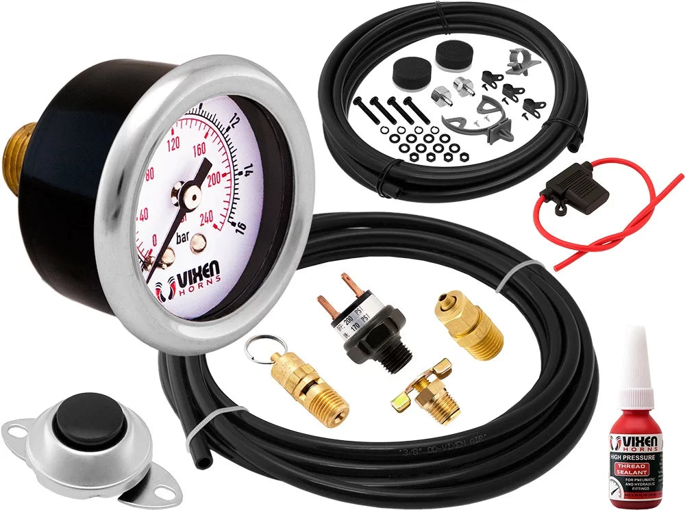 System- Tank, Trumpets. Fits for Aluminum Train Vehicles dB. 3 Vixen Air Pickup/Jeep/SUV Complete Onboard 200psi Trucks/Car/Semi. Horn Kit Gallon Super VXO8330APRO/4124XC 4 Compressor, Loud Horns like