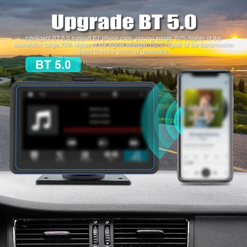 Car Compatible Compatible Stereo BT Compatible USB Android USB 720P Car Portable Portable 12 7'' Player MP5 Camera Audio Pinnaco Auto Dual Nebublu 720P Car 5.0 Dual Car 5.0 Stereo,Receiver Car
