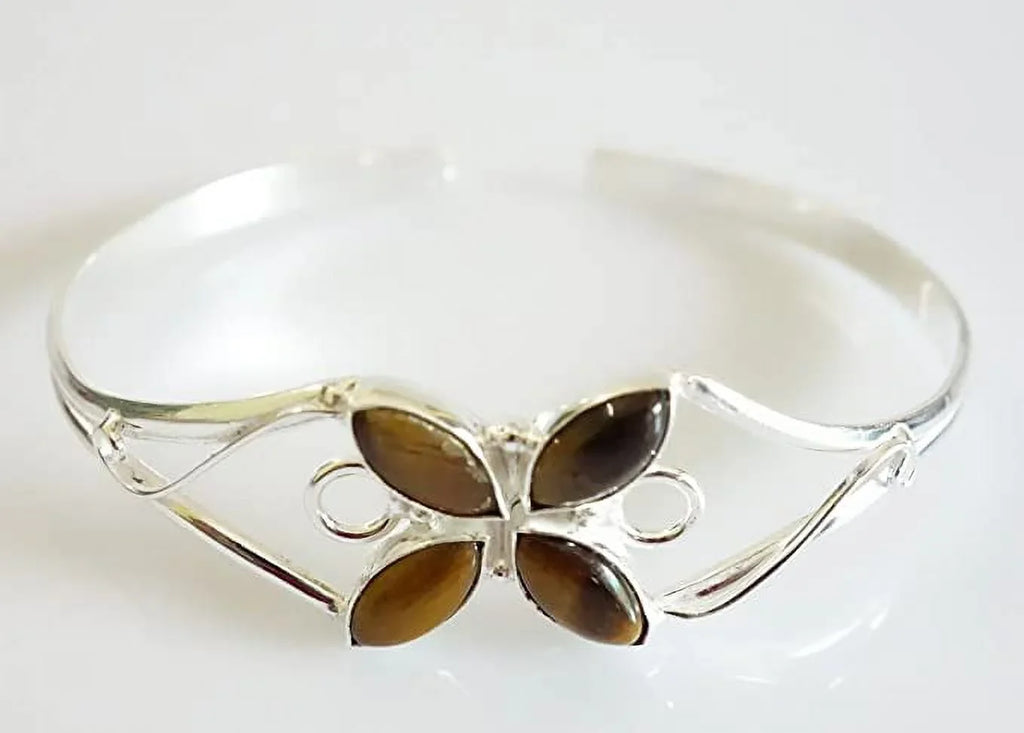 Gemstone Tribal Handmade Cuff Women, Bracelet Silver Party Tiger Jewelry Plated for Design Boho Ethnic Fashion Designer Eye Bracelet, Bohemian Natural