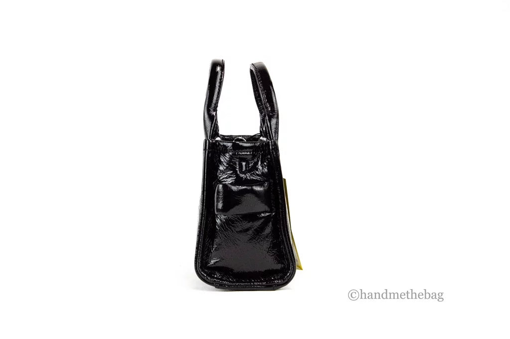 Tote Shiny Marc Bag The Micro Leather Crossbody Handbag Black Jacobs Crinkle