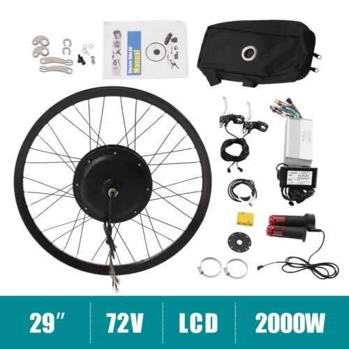 29" 72V Electric 560rpm Motor Bicycle Kit Wheel Rear Conversion E-Bike 2000W