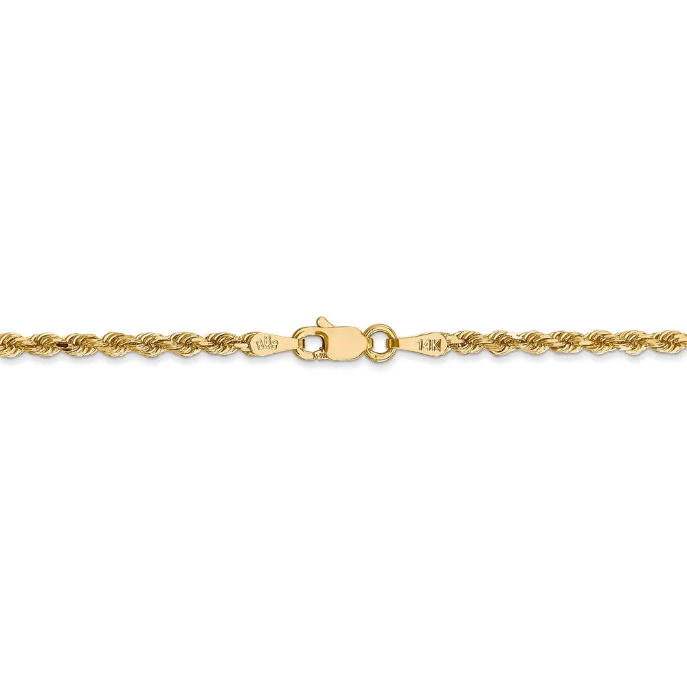 and Men for Yellow Bracelet; Cut Gold Women Diamond Real Adults Teens; Rope and Lobster Clasp 14kt 2.25mm Chain Chain with for