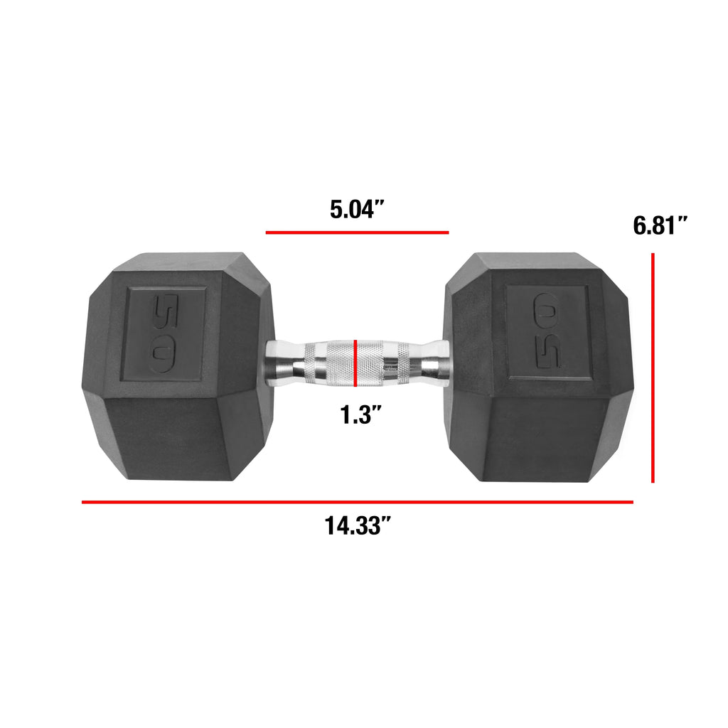 Pair 50lb Dumbbell, Coated