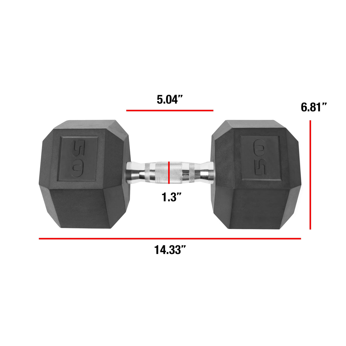 Pair 50lb Dumbbell, Coated