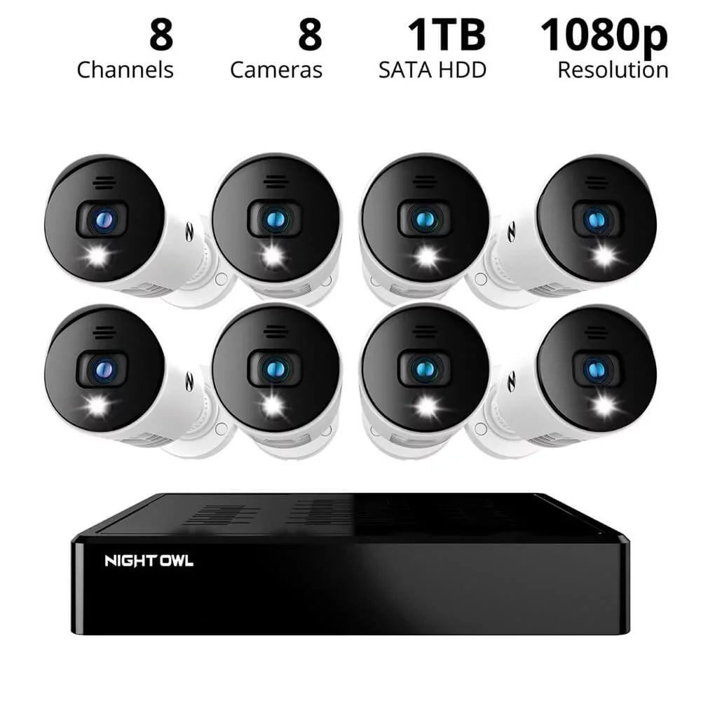 8 with 1080p Cameras 8 Bluetooth 1080p Channel BTD2 DVR Series x Audio BTD2818LSA Light Owl Night &