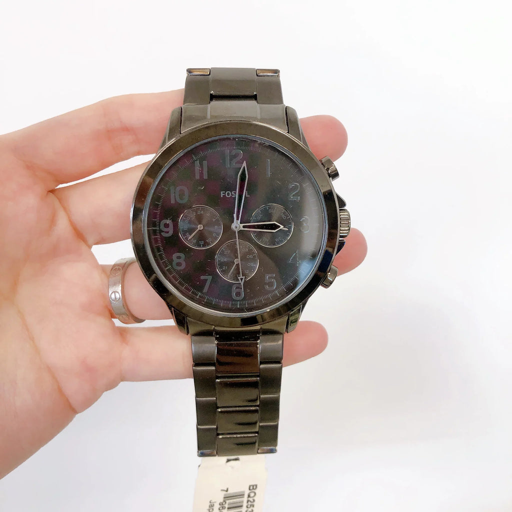 SMOKE GREY FOSSIL YORKE BQ2539 CHRONOGRAPH MEN'S WATCH GUNMETAL