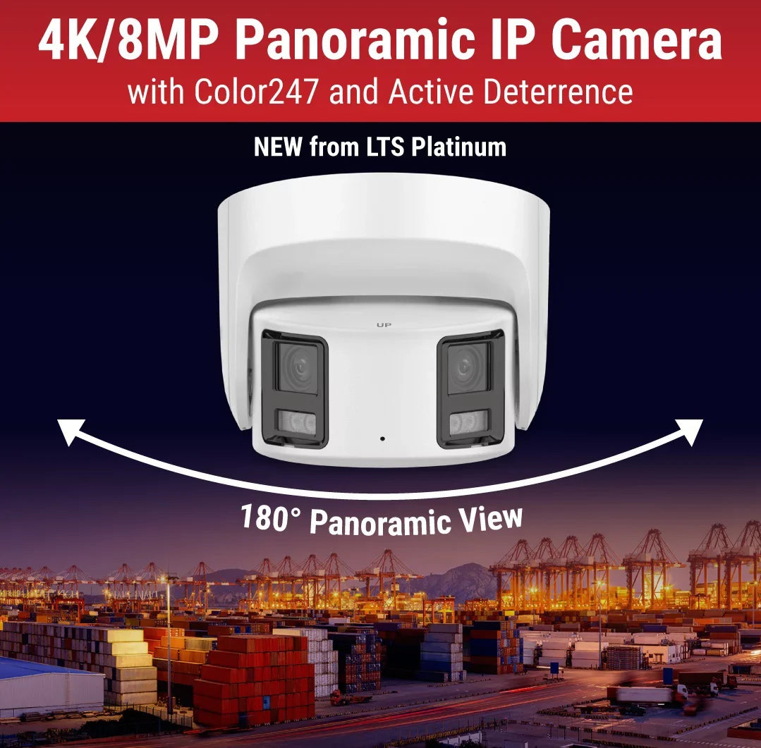 4mm 247 180 IP CMIP3C8PW-SDL Camera HD Dome LTCMIP3C8PW-SDL Full Color LTS Panoramic 8MP WDR Turret