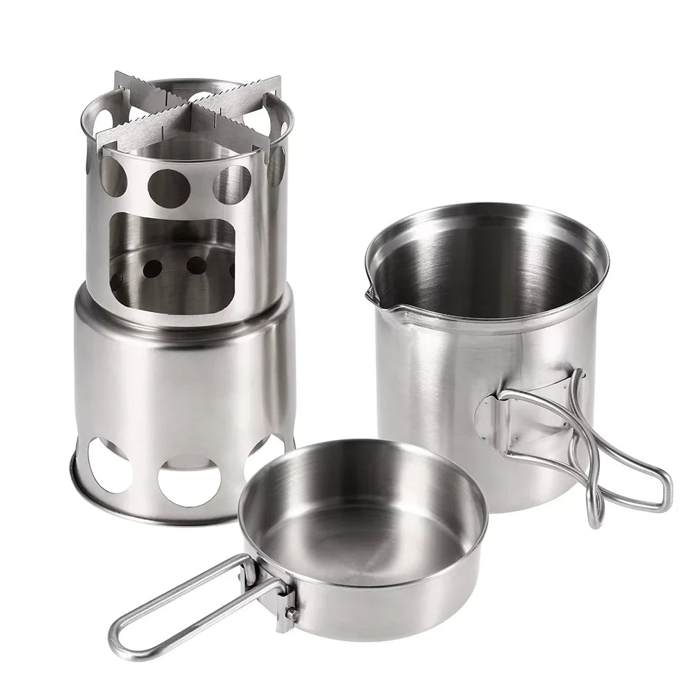 Set, Burning Wood and Backpacking Compact Stove Activities Cooking for Tomshoo Pot and Ideal