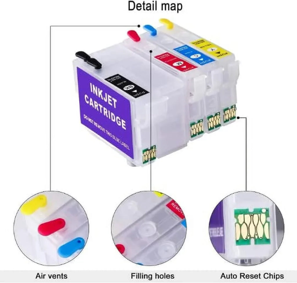 212XL WF-2850 Ink XL Ink Empty Pigment, DTF for Epson for Fit Single-use WF-2830 Chip 212 Dye, Conversion Printer Sublimation Cartridges with Cartridge XP-4100 Printing 4105