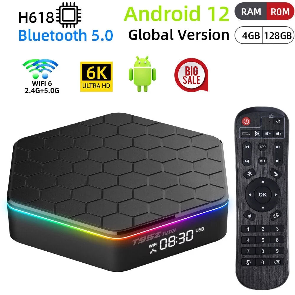 Plus 12.0 4+128G - TV Player, Quad 6K Android Box JahyShow Smart Stream Core HD T95Z
