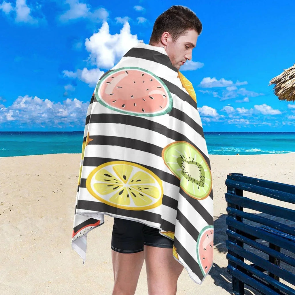 Thin Pool Blanket, Towel, Swim Oversized Bath Yoga Towel Microfiber Shower Beach 30”X60” Bestwell Towel Free Sand Lightweight Tropical Dry Quick Multipurpose Fruit Slice Towel