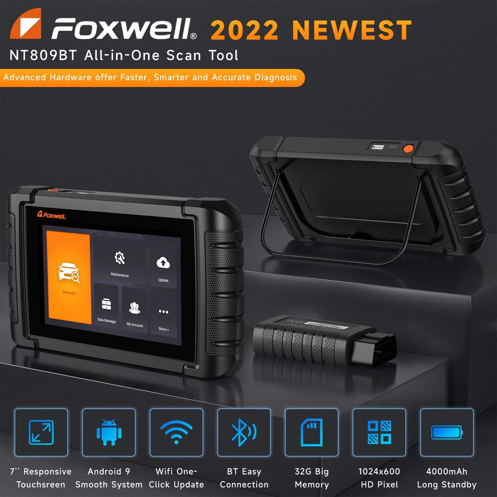 NT809 Bidirectional Tool BT OBD2 Auto System All IMMO Foxwell Diagnostic Scanner