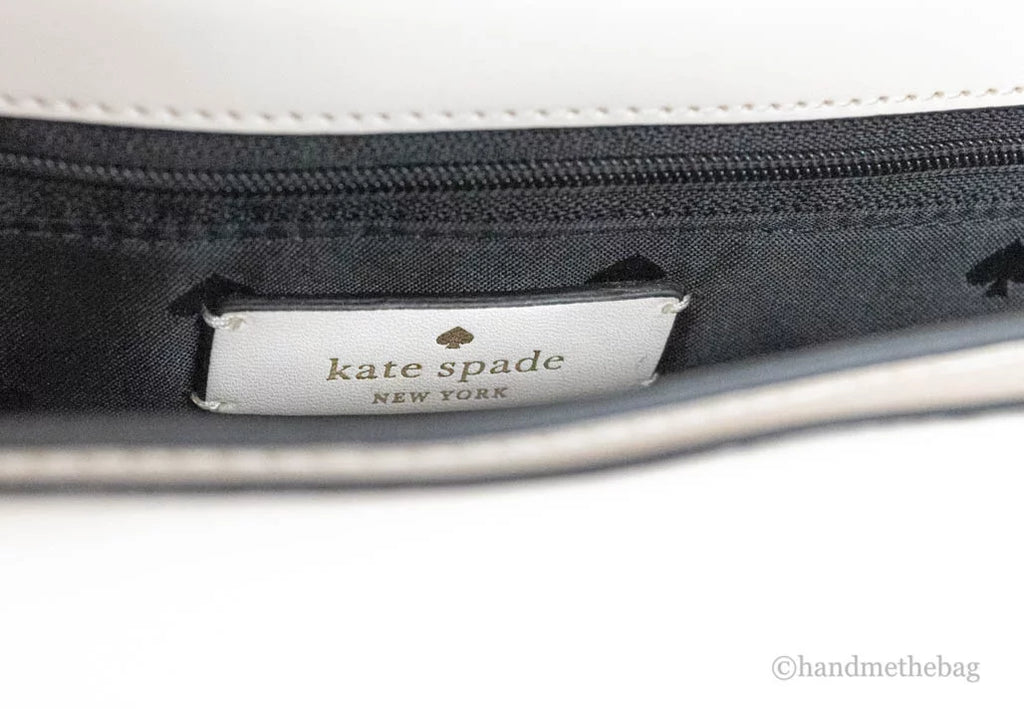 Handle Puffy Purse Bag Spade Flap Black Kate Crossbody Top Leather Colorblock