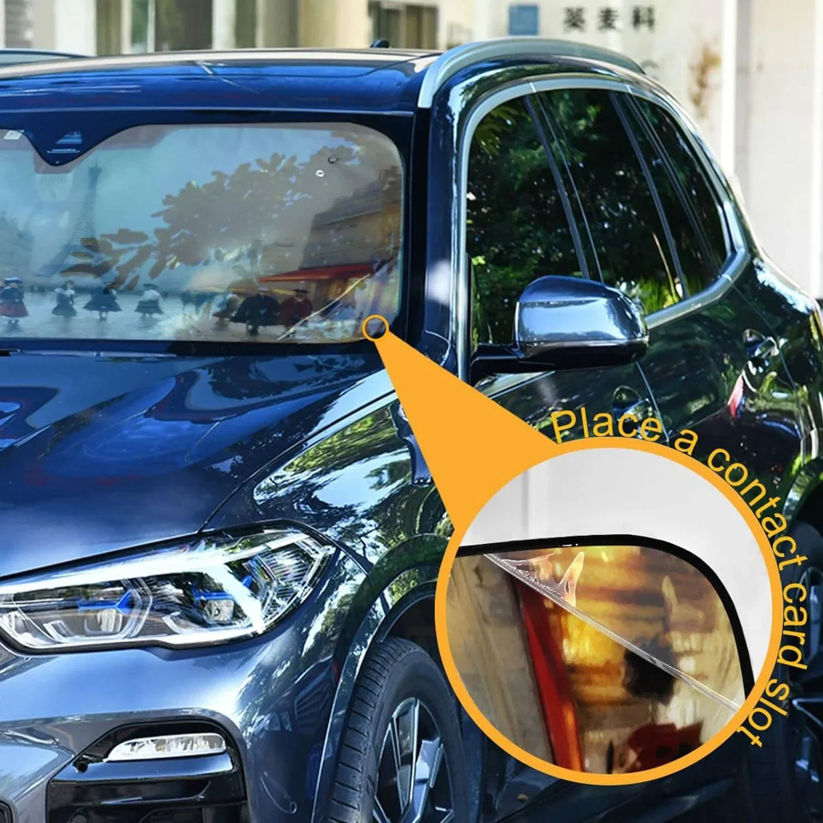Landscape Blocks UV Protect for Sun Wellsay Keep Windshield Sunshade Cars,SUVs,Trucks-55×27.6in Car Cool to Old Accessories Protector Rays Visor Paris Shade,oldable and