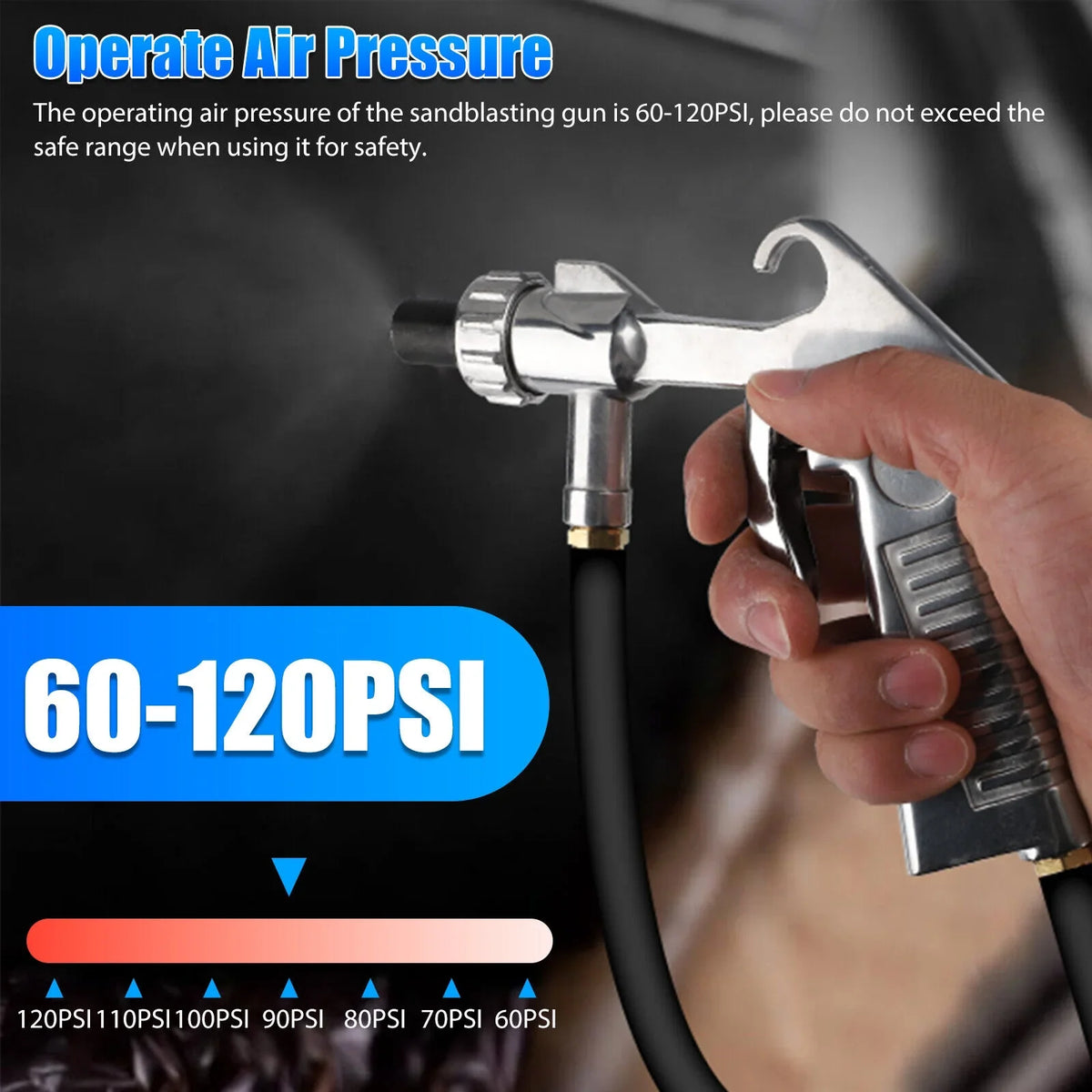 Ceramic Nozzle with 4 Gun Sandblaster Blaster Kit Air Abrasive Sandblasting Sand