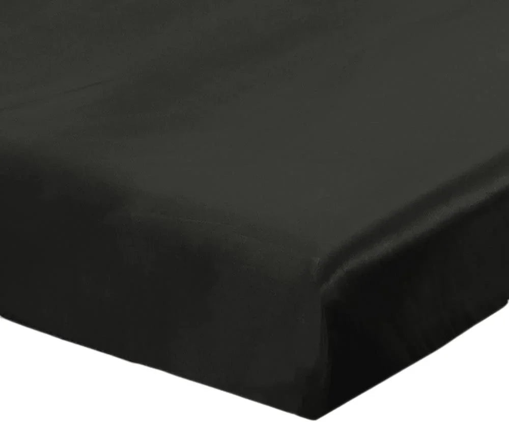 Momme Luxury Mulberry Black 19 Queen, HAOFEI Sheet Seamless, Silk Fitted