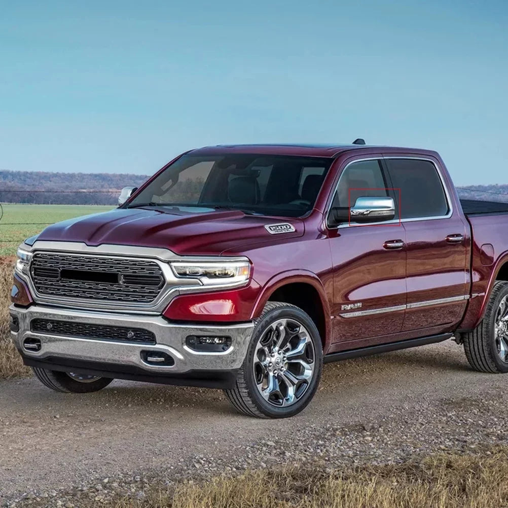 Rear 2019-2023 for Mirrors Guard Dodge View Cover NINTE Side Chrome Ram 1500